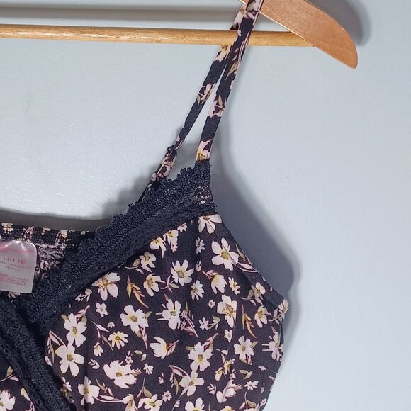Womens Babydoll Cami Top Size Large Cottagecore Y2K Ditsy Floral Retro - Picture 4 of 9